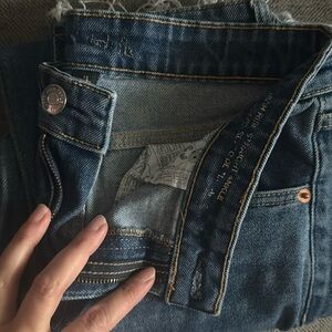 Size 6. Wild fable straight leg jeans with distressed bottoms